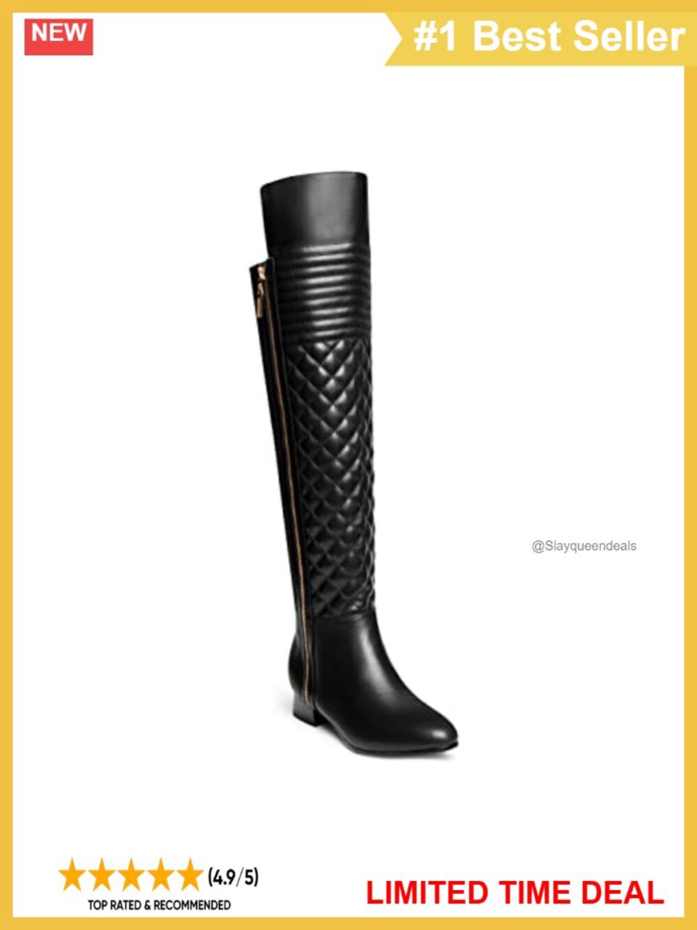 ANN CREEK Women's Over The Knee Boots Faux Leather Chunky Heel